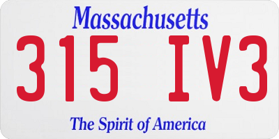 MA license plate 315IV3