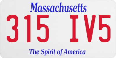 MA license plate 315IV5