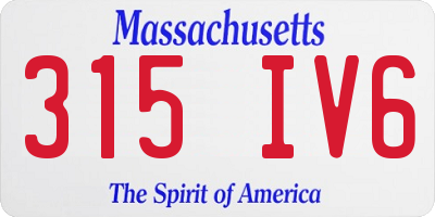 MA license plate 315IV6