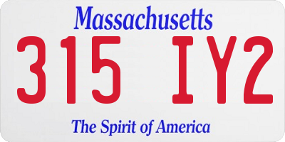 MA license plate 315IY2