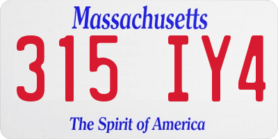 MA license plate 315IY4