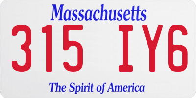 MA license plate 315IY6