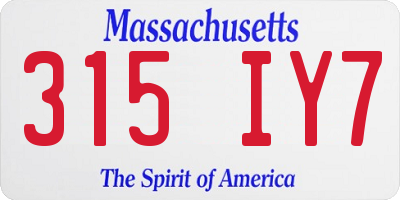MA license plate 315IY7