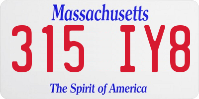 MA license plate 315IY8