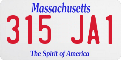 MA license plate 315JA1