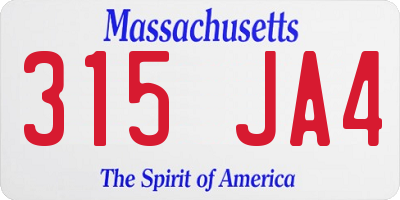 MA license plate 315JA4