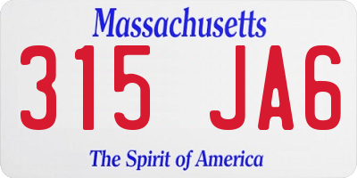 MA license plate 315JA6