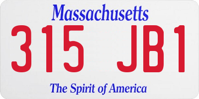 MA license plate 315JB1
