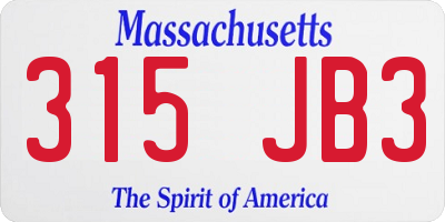 MA license plate 315JB3