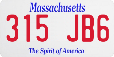 MA license plate 315JB6