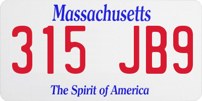 MA license plate 315JB9
