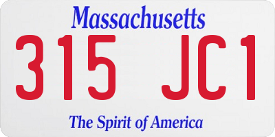 MA license plate 315JC1