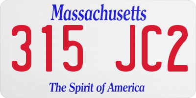 MA license plate 315JC2