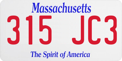 MA license plate 315JC3