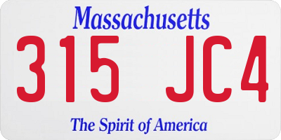 MA license plate 315JC4