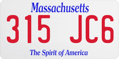 MA license plate 315JC6