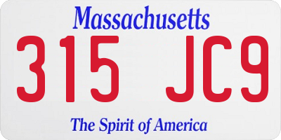 MA license plate 315JC9