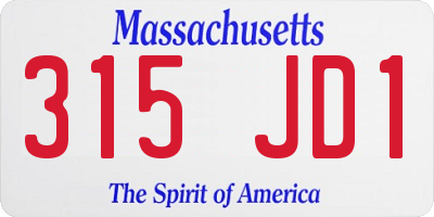 MA license plate 315JD1