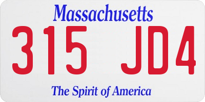 MA license plate 315JD4
