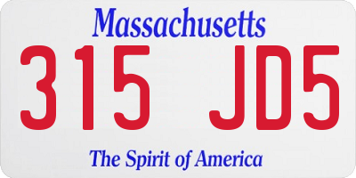 MA license plate 315JD5