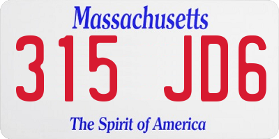 MA license plate 315JD6