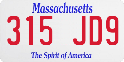MA license plate 315JD9