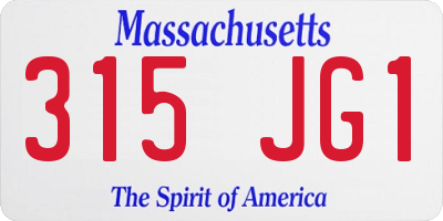 MA license plate 315JG1