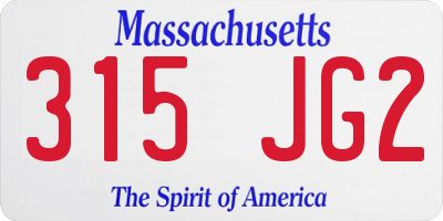 MA license plate 315JG2
