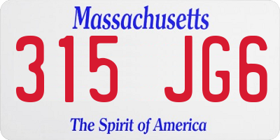 MA license plate 315JG6