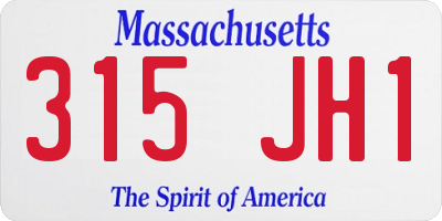 MA license plate 315JH1