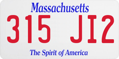 MA license plate 315JI2