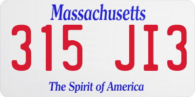 MA license plate 315JI3