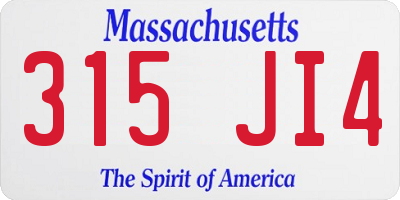 MA license plate 315JI4