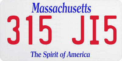MA license plate 315JI5
