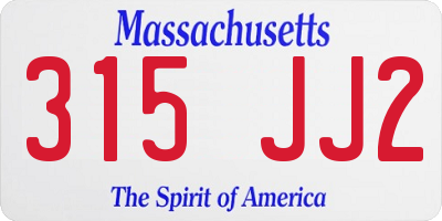MA license plate 315JJ2