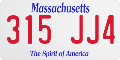 MA license plate 315JJ4