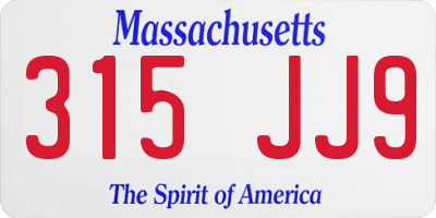 MA license plate 315JJ9
