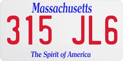 MA license plate 315JL6