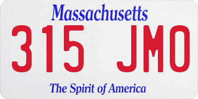 MA license plate 315JM0