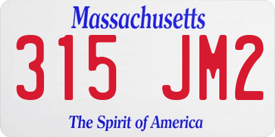 MA license plate 315JM2
