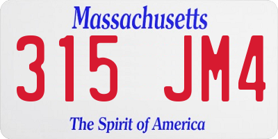 MA license plate 315JM4