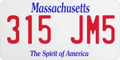 MA license plate 315JM5