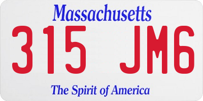 MA license plate 315JM6