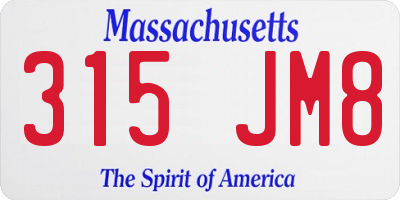 MA license plate 315JM8