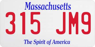 MA license plate 315JM9