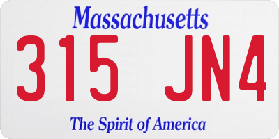 MA license plate 315JN4