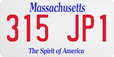 MA license plate 315JP1