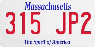 MA license plate 315JP2