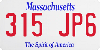 MA license plate 315JP6