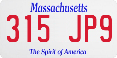 MA license plate 315JP9